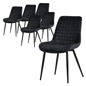 ML-DESIGN JÍDELNÍ ŽIDLE, SADA 6 KS, černý samet obraz