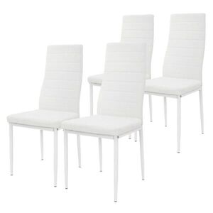 ML-DESIGN JÍDELNÍ ŽIDLE, SADA 4 KS, bílá, umělá kůže obraz