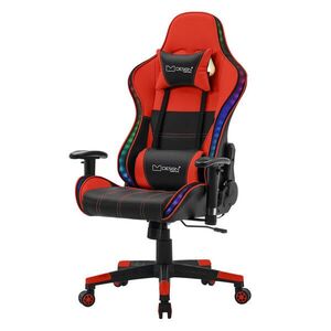 ML-DESIGN HERNÍ ŽIDLE s RGB osvětlením a reproduktory, červená, z umělé kůže obraz