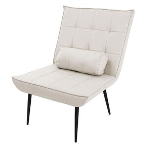 ML-DESIGN KŘESLO do obývacího pokoje z umělé kůže (PU) – krémové relaxační křeslo s bederním polštářem obraz