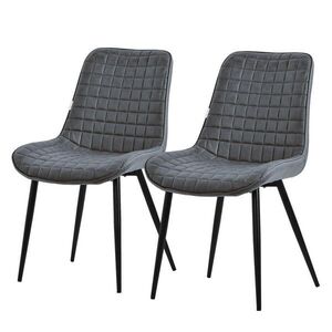 ML-DESIGN JÍDELNÍ ŽIDLE, sada 2 ks, antracitová umělá kůže obraz