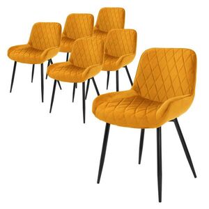 ML-DESIGN JÍDELNÍ ŽIDLE, sada 6 ks, hořčičně žlutý samet obraz