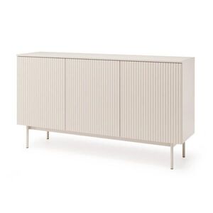 Beautysofa KOMODA Soft se 3 dvířky a drážkovanými čely, kašmír obraz