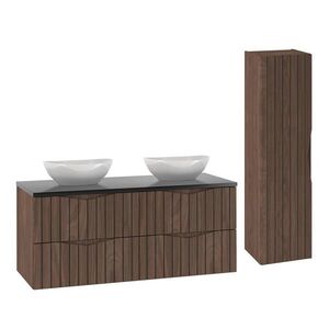 Petits-meubles KOUPELNOVÝ NÁBYTEK 120.6cm Siena 2er-Set Dřevo a černá obraz