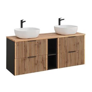 Petits-meubles DVOJUMYVADLO 140.6cm Gaia Dubové dřevo a černá barva obraz