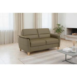 Sit & More TŘÍMÍSTNÁ POHOVKA, olivově zelená, pravá kůže obraz