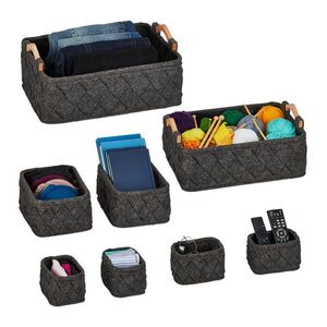 Relaxdays ORGANIZÉR tmavě šedý plsť 8dílný-set obraz