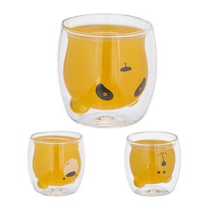 Relaxdays SKLENICE Transparentní 3-dílná sada dvoustěnné borosilikatové sklo 300 ml medvědí motivy obraz