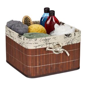 Relaxdays KOŠÍK Hnědý krémový bambus 20x31x31 cm obraz