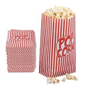 Relaxdays SÁČKY Červeno-Bílé na popcorn papír 144-ks-Set obraz