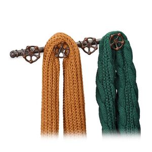Relaxdays VĚŠÁK Hnědý nástěnný litina industriální styl 46, 5 cm obraz