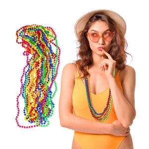 Relaxdays NÁHRDELNÍK Neonový vícebarevný 30dílná-sada obraz