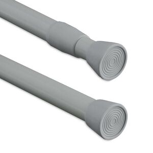 Relaxdays TELESKOPICKÁ TYČ Šedá nerezová ocel napínací 130-220 cm obraz