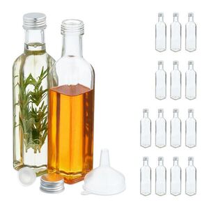Relaxdays LÁHVE transparentní stříbrná 16ks-sada 250 ml obraz