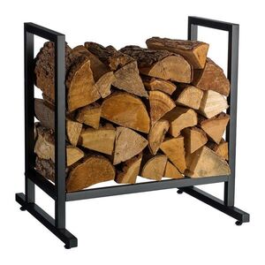 Relaxdays STOJAN Černý kov na dřevo 62 cm obraz