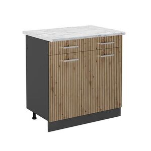 Vicco SPODNÍ SKŘÍŇKA KUCHYŇSKÉ LINKY R-Line Řemeslný dub 80 cm , PD Mramor obraz