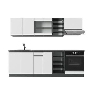Vicco KUCHYŇSKÝ KOUT R-Line Bílá/antracitová 240 cm , PD Antracit obraz