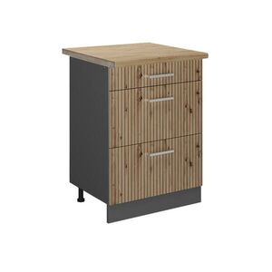Vicco SPODNÍ SKŘÍŇKA KUCHYŇSKÉ LINKY R-Line Řemeslný dub 60 cm se zásuvkami, PD Dub obraz