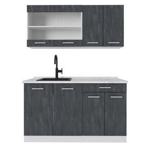 Vicco JEDNOTKOVÁ KUCHYNĚ R-Line Černý beton 140 cm bez pracovní desky obraz