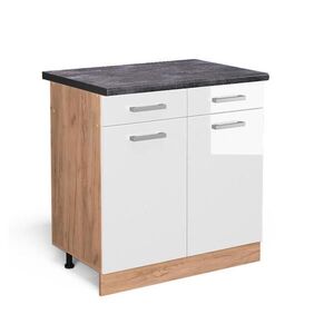 Vicco SPODNÍ SKŘÍŇKA KUCHYŇSKÉ LINKY R-Line Bílá vysoký lesk 80 cm , PD Antracit obraz