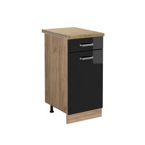 Vicco SPODNÍ SKŘÍŇKA KUCHYŇSKÉ LINKY R-Line Černý vysoký lesk 40 cm , PD Dub obraz