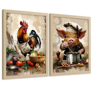 Nacnic PLAKAT Sada 2 Animal Chef A3 bez rámu obraz