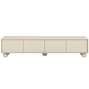 Beautysofa NÍZKÁ komoda Adel se 4 dvířky a kulatými nožkami, 204 cm, bezúchytkový, kašmír obraz