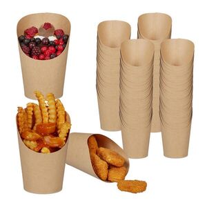 Relaxdays KELÍMKY Hnědé 100ks-set kraftový papír s povlakem 400 ml obraz
