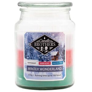 VONNÁ SVÍČKA Vícebarevná Winter Wonderland ve skle 100 h obraz