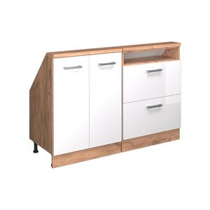 Vicco KUCHYŇSKÁ SKŘÍŇKA POD ŠIKMOU STŘECHU R-Line Bílá vysoký lesk 120 cm Sada 2 kusů obraz