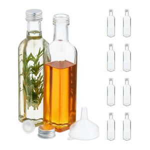 Relaxdays LÁHVE transparentní stříbrná 10ks-sada 250 ml obraz