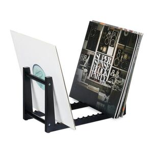 Relaxdays STOJAN Černý bambus na vinylové desky pro 50 LP obraz