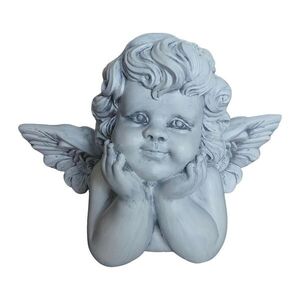 Relaxdays ANDĚL Šedý náhrobní polyresin mrazuvzdorný obraz