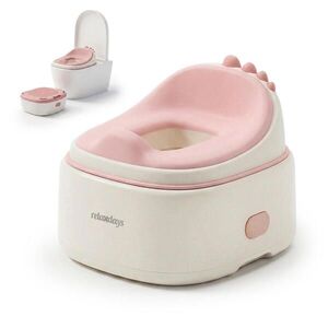 Relaxdays NOČNÍK Růžová 4-in-1 Dino s víkem 30 cm obraz