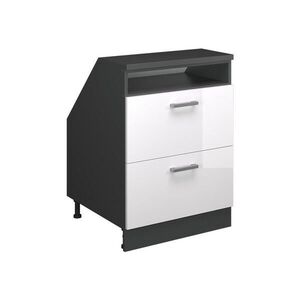 Vicco ŠIKMÁ SKŘÍŇ Rion Bílá vysoký lesk 60 x 81.6 cm se 2 zásuvkami, korpus skříně hloubka 60 cm obraz