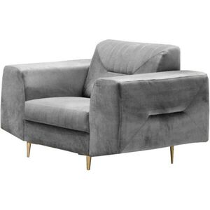 Beautysofa KŘESLO Venezia světle šedé se zlatými nohami obraz