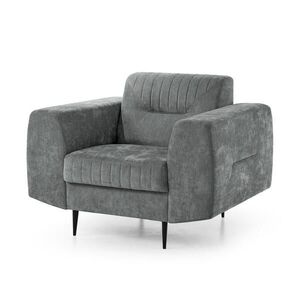 Beautysofa KŘESLO Venezia s kovovými nohami, tmavě šedé, 112 cm obraz