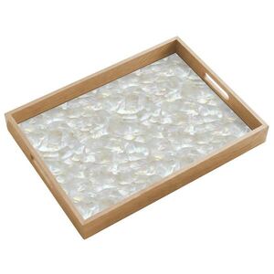 OnlyWow SERVÍROVACÍ PODNOS Perleťový lesk - Bílá - Shell 50x35 cm obraz
