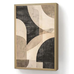 OnlyWow NÁSTĚNNÁ LAMPA S AKUMULÁTOREM Abstraktní - Tvary - Moderní - Béžová 40x60 cm obraz