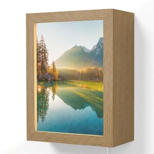 OnlyWow NÁSTĚNNÁ LAMPA Jezero - Les - Hory - Příroda - Slunce - Krajina 15x20 cm obraz