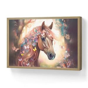 OnlyWow DOBÍJECÍ NOČNÍ LAMPIČKA Kůň - Příroda - Květiny - Motýli - Les 60x40 cm obraz
