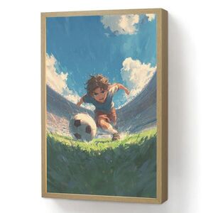 OnlyWow NÁSTĚNNÁ LAMPA S AKUMULÁTOREM Stadion - Fotbalista - Míč 40x60 cm obraz