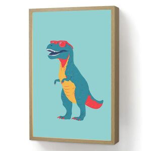 OnlyWow NÁSTĚNNÁ LAMPA S AKUMULÁTOREM Dinosaurus - Modrá - Sluneční brýle 40x60 cm obraz