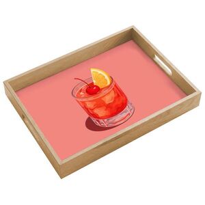 OnlyWow SERVÍROVACÍ PODNOS Sklenice - Kostky ledu - Citron - Třešeň 40x30 cm obraz