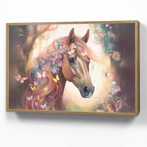 OnlyWow DOBÍJECÍ NOČNÍ LAMPIČKA Kůň - Příroda - Květiny - Motýli - Les 100x70 cm obraz