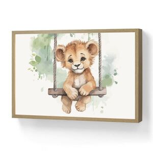 OnlyWow NÁSTĚNNÁ LAMPA S AKUMULÁTOREM Lev - Zvíře - Děti - Džungle 60x40 cm obraz
