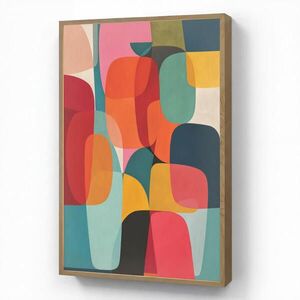 OnlyWow NÁSTĚNNÁ LAMPA S AKUMULÁTOREM Tvary - barevné - abstraktní - letadla 70x100 cm obraz