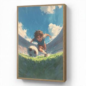 OnlyWow DOBÍJECÍ NOČNÍ LAMPIČKA Stadion - Fotbalista - Míč 70x100 cm obraz