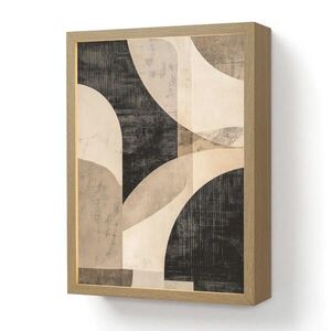 OnlyWow NÁSTĚNNÁ LAMPA S AKUMULÁTOREM Abstraktní - Tvary - Moderní - Béžová 30x40 cm obraz
