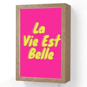 OnlyWow NÁSTĚNNÁ LAMPA Citace - Retro - Pink 20x30 cm obraz
